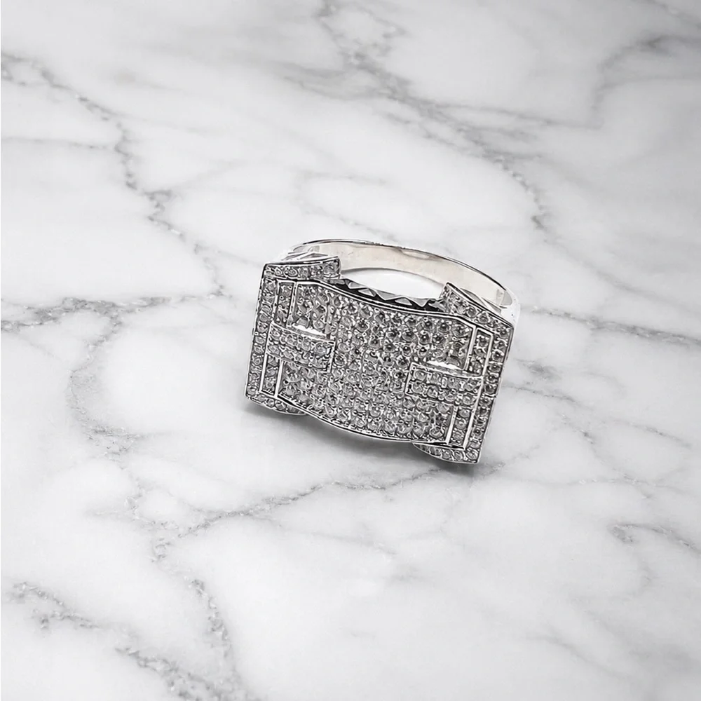 925 Sterling Silver 2.00CT MOISSANITE Men’s Ring Size 11 Or 12